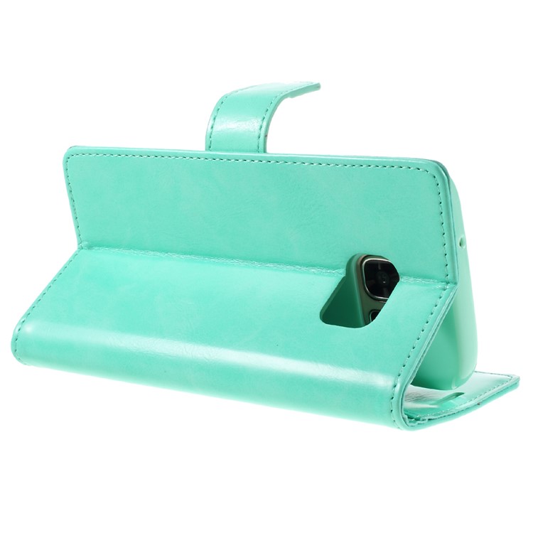 MERCURY GOOSPERY Blue Moon Leather Cover Card Holder for Samsung S7 G930 - Cyan-5