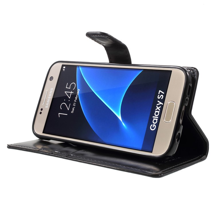 MERCURY GOOSPERY Blue Moon Leather Stand Case for Samsung Galaxy S7 G930 - Black-3