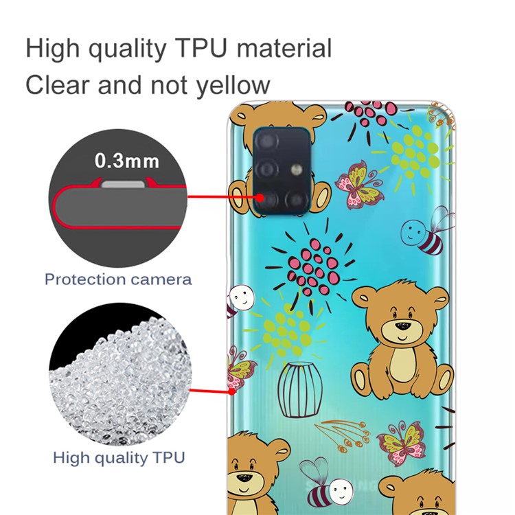 Pattern Printing IMD TPU Shell Case for Samsung Galaxy A51 - Bear-2