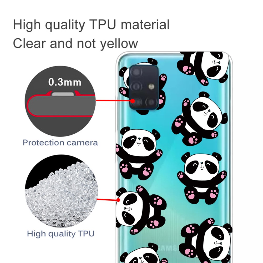 Pattern Printing IMD TPU Shell Case for Samsung Galaxy A51 - Panda-2