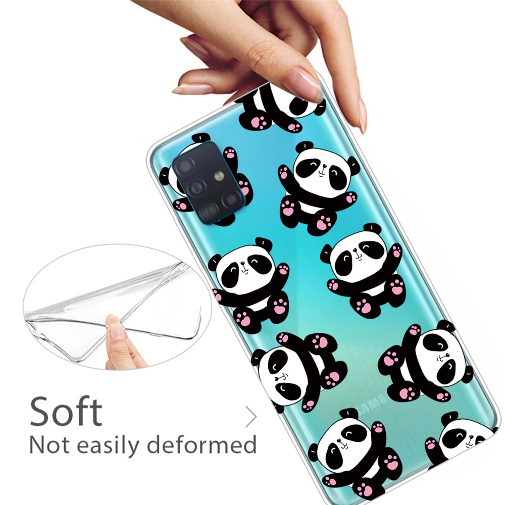 Pattern Printing IMD TPU Shell Case for Samsung Galaxy A51 - Panda-3