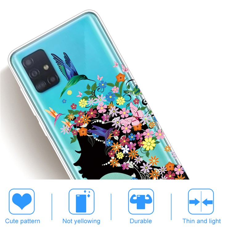 Pattern Printing IMD TPU Shell Case for Samsung Galaxy A51 - Flowered Beauty-4