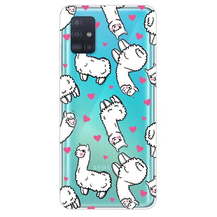 Pattern Printing IMD TPU Shell Case for Samsung Galaxy A51 - Alpaca-1