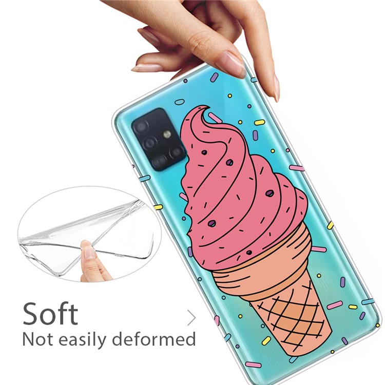 Impressão de Padrões IMD TPU Soft Cell Teleple Case Para Samsung Galaxy A51 - Sorvete