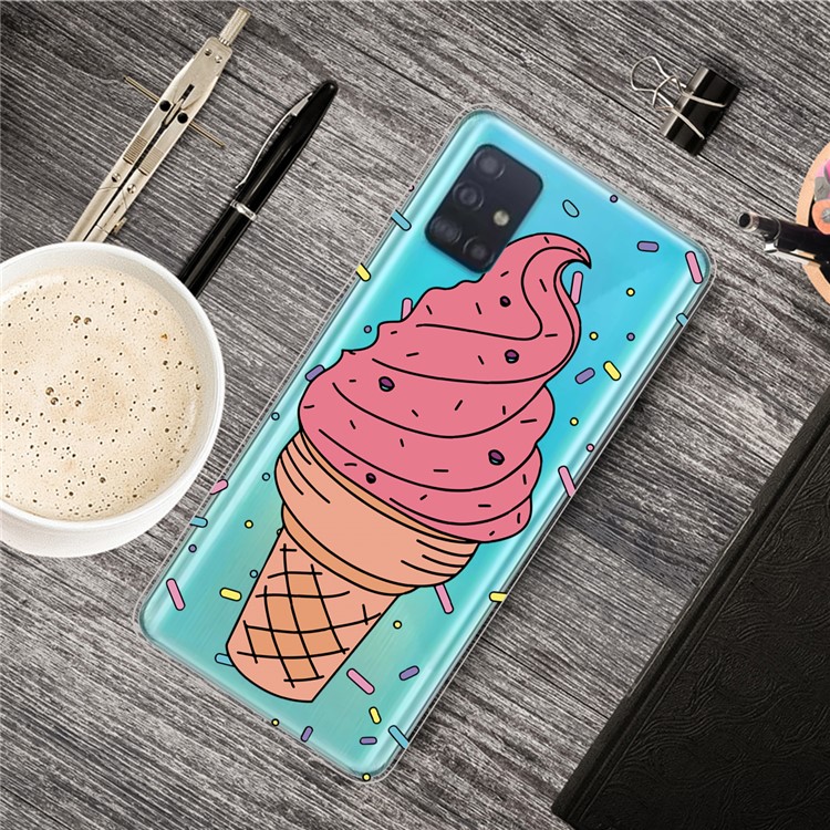 Impresión de Patrones IMD TPU Case de Teléfono Celular Suave Para Samsung Galaxy A51 - Helado