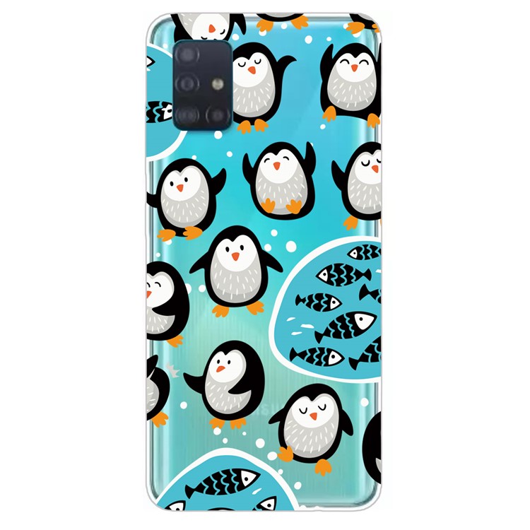 Pattern Printing IMD TPU Soft Cell Phone Case for Samsung Galaxy A51 - Penguin-1