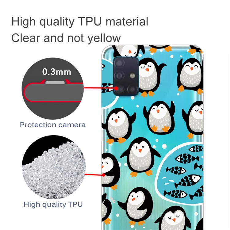 Pattern Printing IMD TPU Soft Cell Phone Case for Samsung Galaxy A51 - Penguin-2