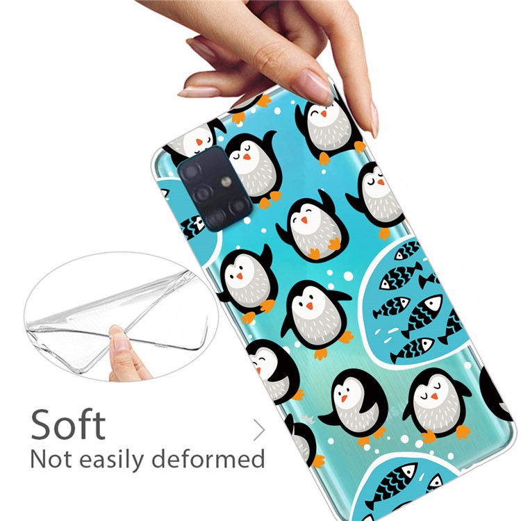 Pattern Printing IMD TPU Soft Cell Phone Case for Samsung Galaxy A51 - Penguin-3