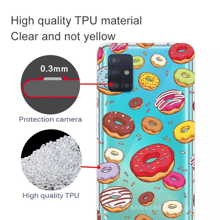 Pattern Printing IMD TPU Soft Cell Phone Case for Samsung Galaxy A51 - Donuts-2