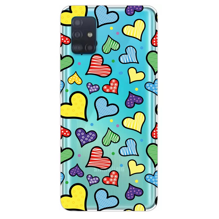 Pattern Printing IMD TPU Soft Cell Phone Case for Samsung Galaxy A51 - Hearts-1