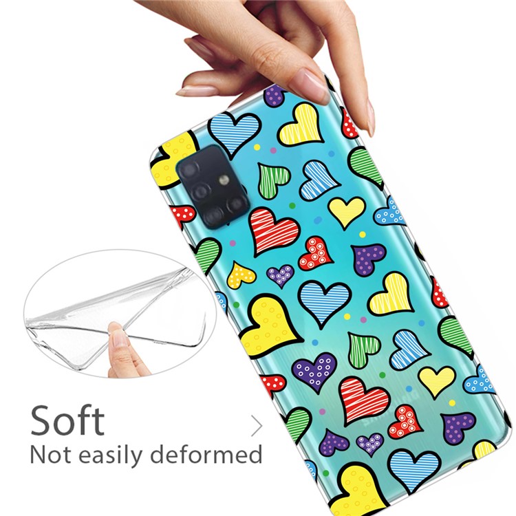 Pattern Printing IMD TPU Soft Cell Phone Case for Samsung Galaxy A51 - Hearts-3