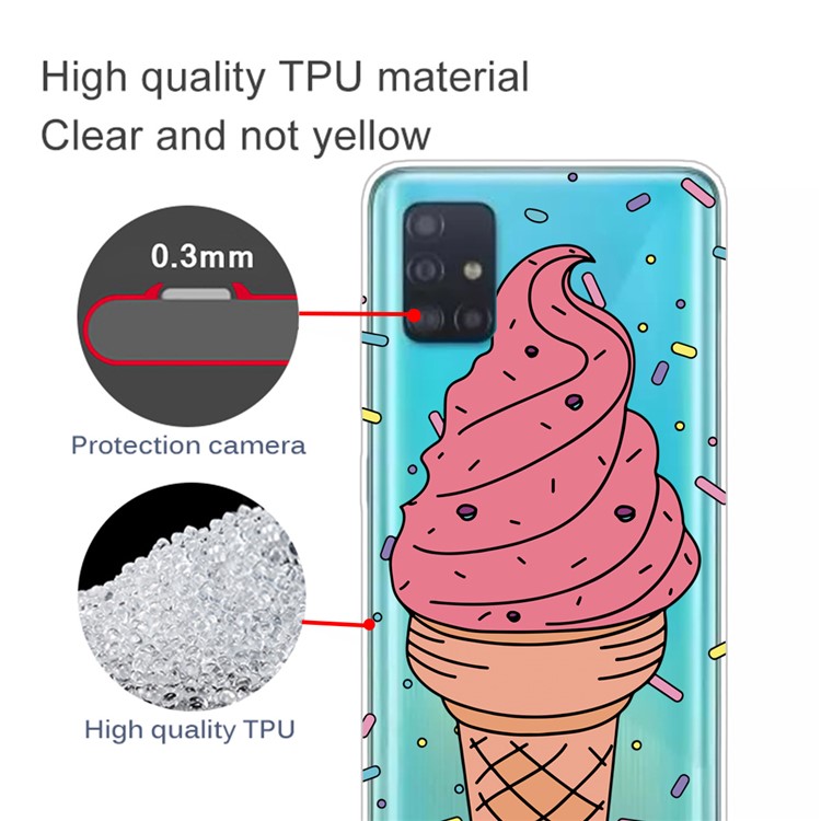 Pattern Printing IMD TPU Soft Phone Case Shell for Samsung Galaxy A71 - Ice Cream-2