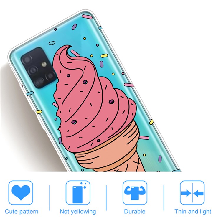 Pattern Printing IMD TPU Soft Phone Case Shell for Samsung Galaxy A71 - Ice Cream-4