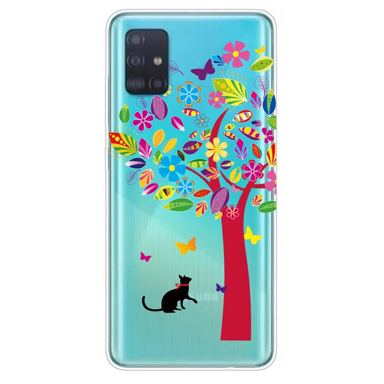 Pattern Printing IMD TPU Soft Phone Case Shell for Samsung Galaxy A71 - Cat and Tree-1