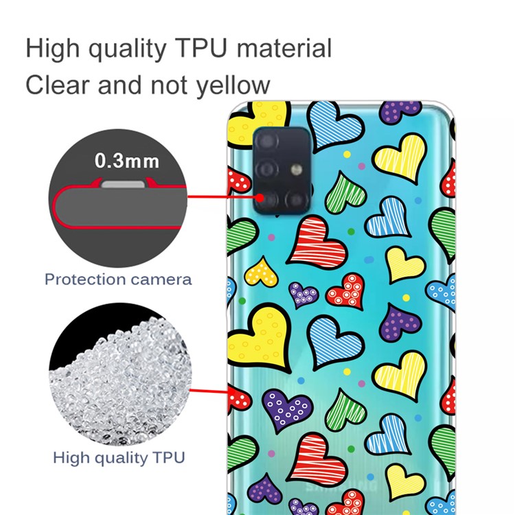 Pattern Printing IMD TPU Soft Phone Case Shell for Samsung Galaxy A71 - Hearts-2