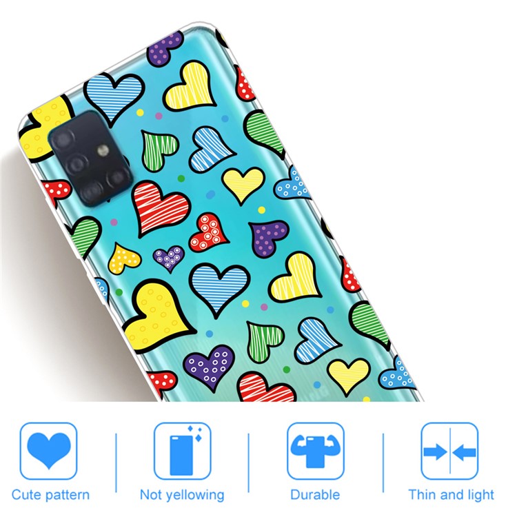 Pattern Printing IMD TPU Soft Phone Case Shell for Samsung Galaxy A71 - Hearts-4