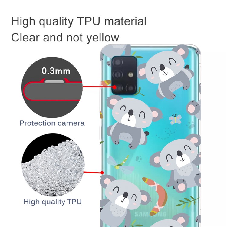 Pattern Printing IMD TPU Soft Phone Case Shell for Samsung Galaxy A71 - Koala-2