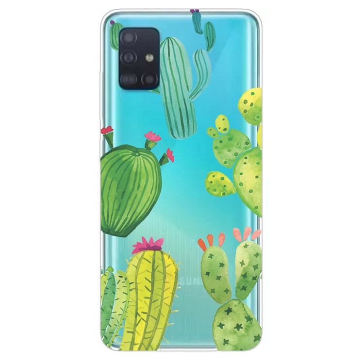 Pattern Printing IMD TPU Soft Phone Case Shell for Samsung Galaxy A71 - Cactus-1