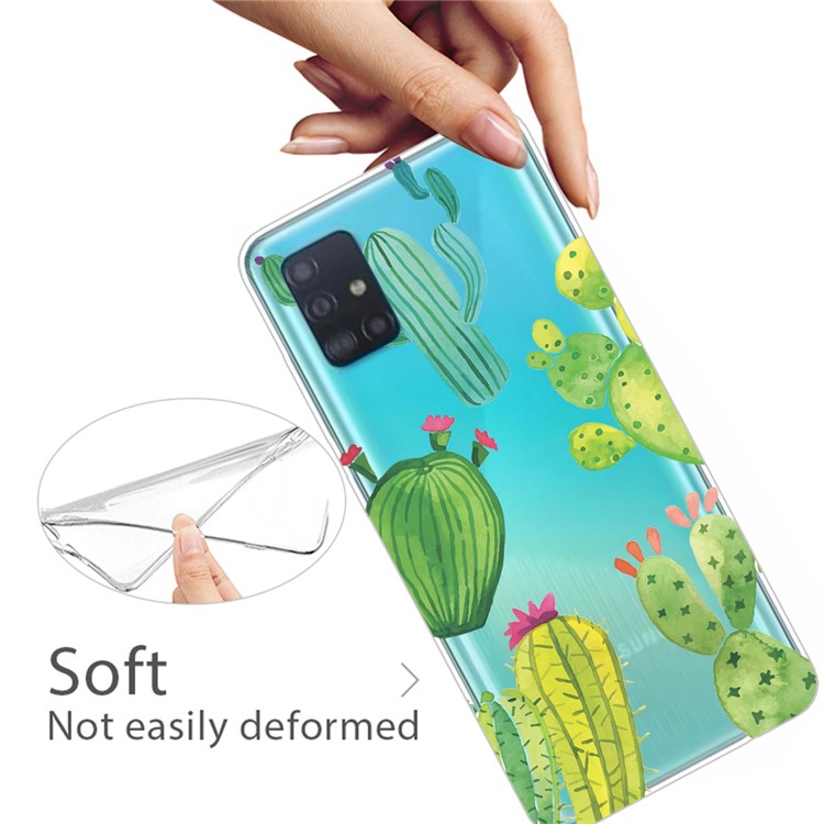 Pattern Printing IMD TPU Soft Phone Case Shell for Samsung Galaxy A71 - Cactus-3