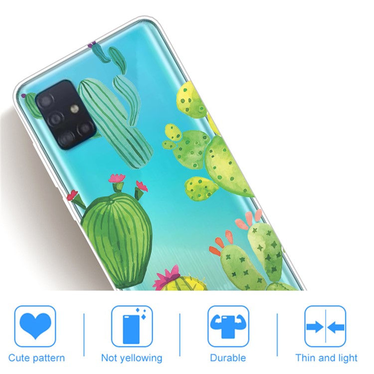Pattern Printing IMD TPU Soft Phone Case Shell for Samsung Galaxy A71 - Cactus-4