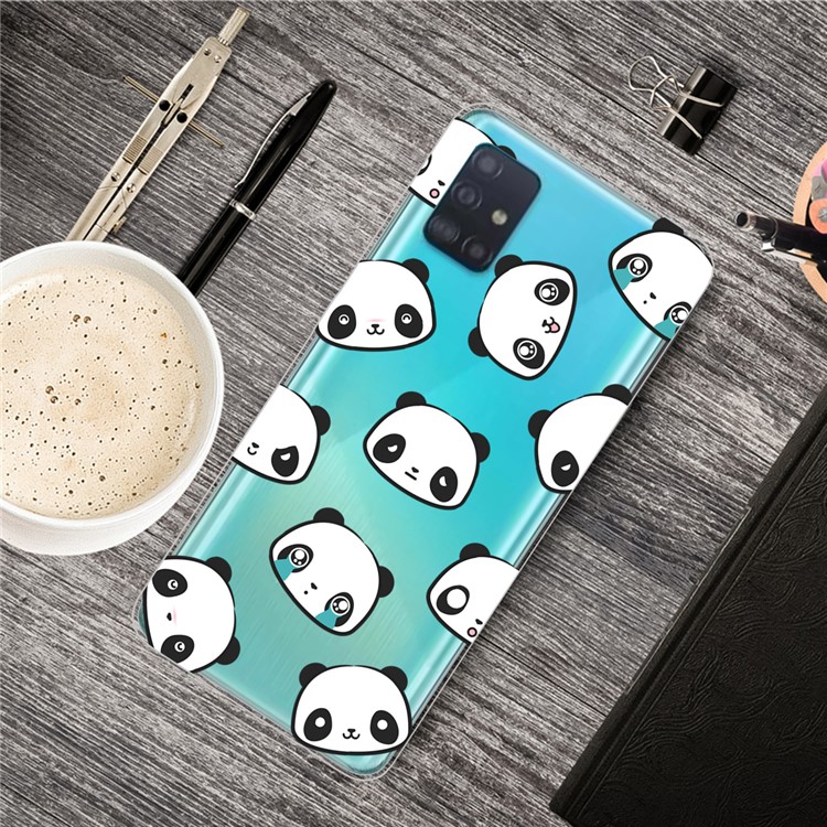 Pattern Printing IMD TPU Soft Phone Case Shell for Samsung Galaxy A71 - Pandas-5