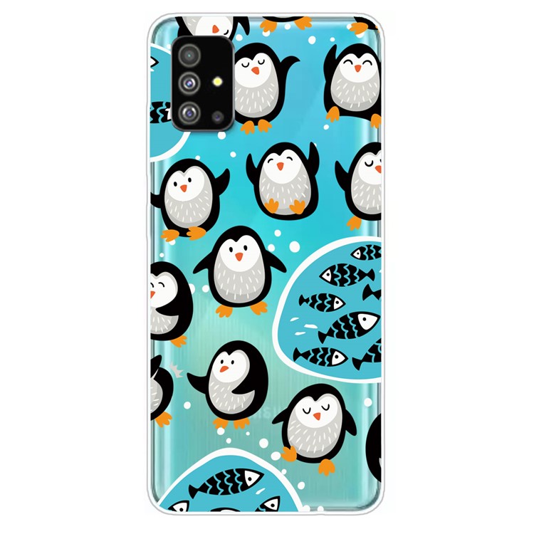 Pattern Printing IMD Clear TPU Phone Case for Samsung Galaxy S20 Plus - Penguin-1