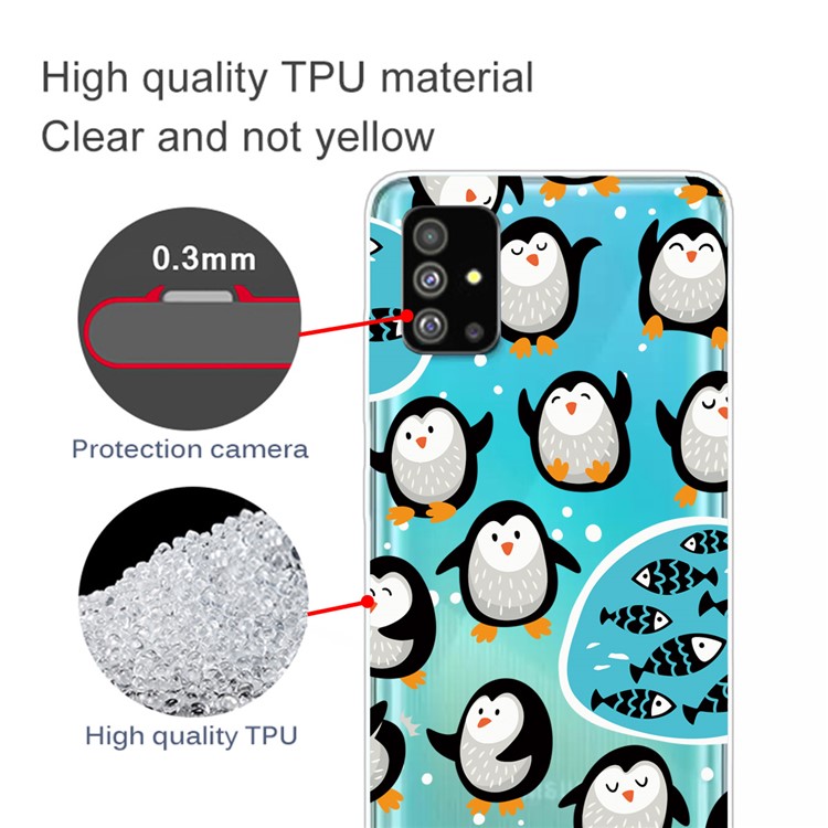 Pattern Printing IMD Clear TPU Phone Case for Samsung Galaxy S20 Plus - Penguin-2