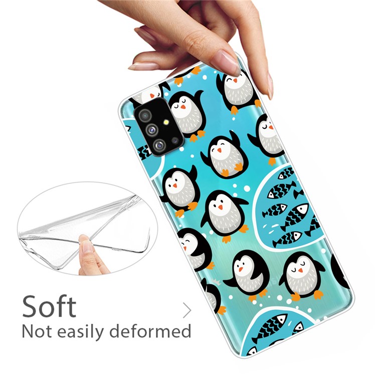 Pattern Printing IMD Clear TPU Phone Case for Samsung Galaxy S20 Plus - Penguin-3