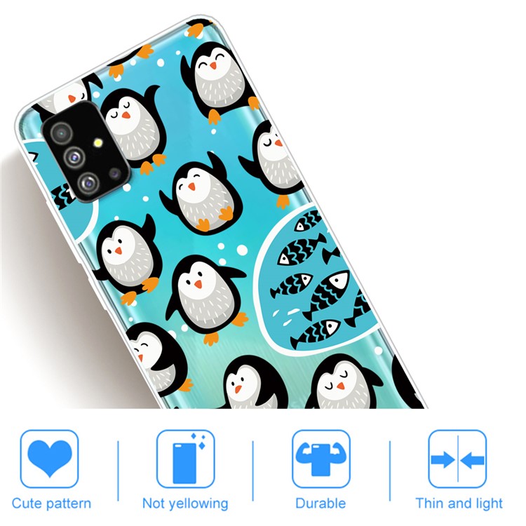 Pattern Printing IMD Clear TPU Phone Case for Samsung Galaxy S20 Plus - Penguin-4