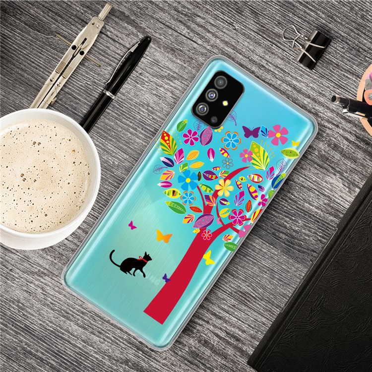 Pattern Printing IMD Clear TPU Phone Case for Samsung Galaxy S20 Plus - Colorful Tree-5