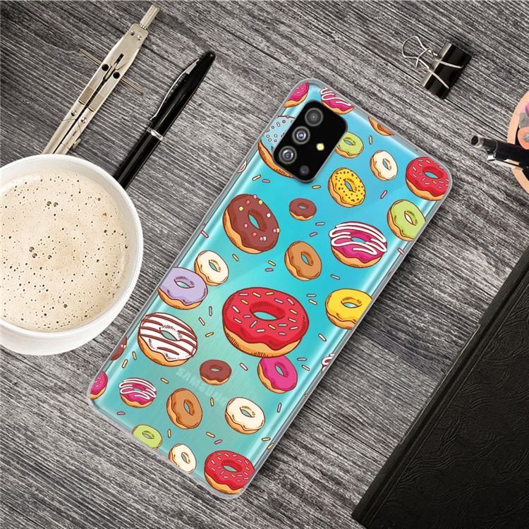 Pattern Printing IMD Clear TPU Phone Case for Samsung Galaxy S20 Plus - Donuts-5