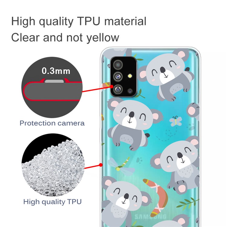 Pattern Printing IMD Clear TPU Phone Case for Samsung Galaxy S20 Plus - Koala-2