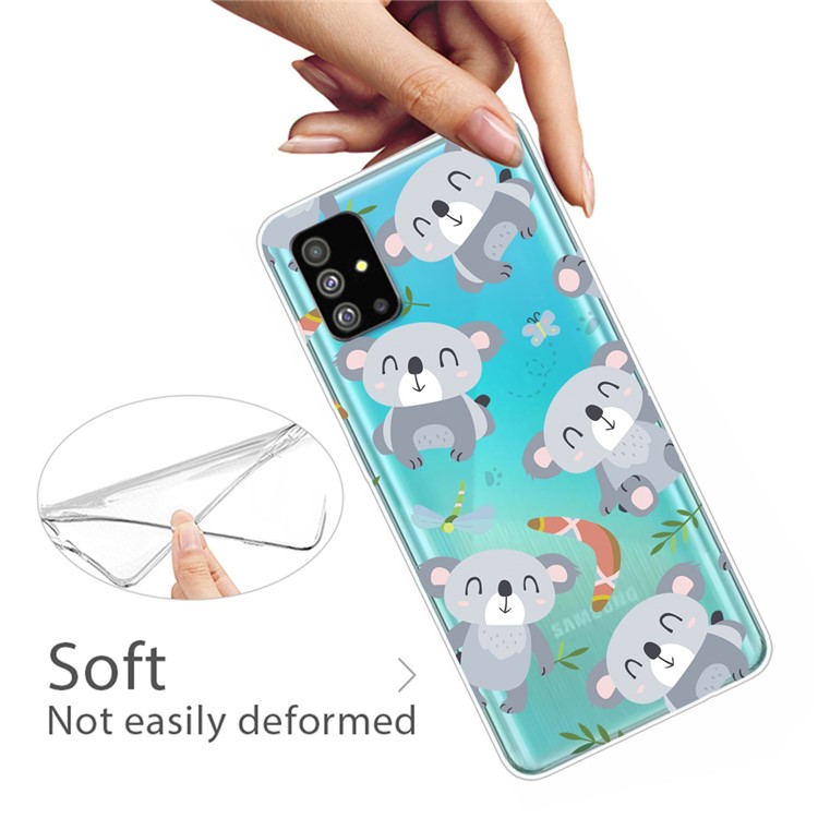 Pattern Printing IMD Clear TPU Phone Case for Samsung Galaxy S20 Plus - Koala-3