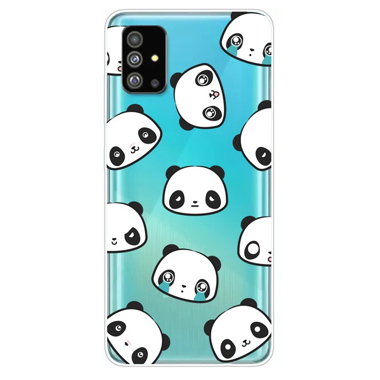 Pattern Printing IMD Clear TPU Phone Case for Samsung Galaxy S20 Plus - Pandas-1