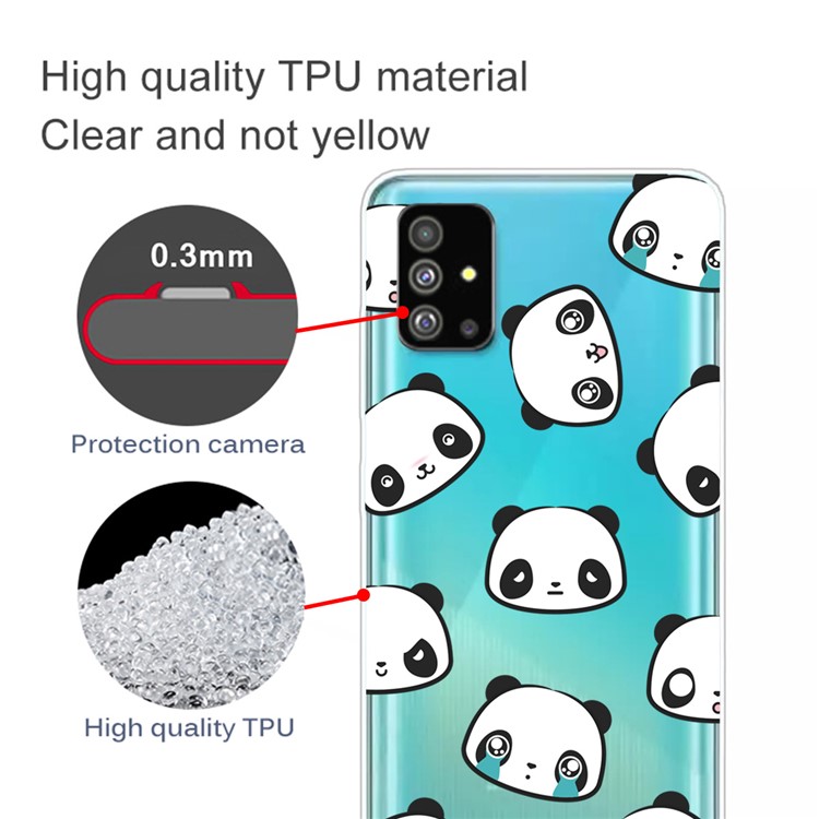 Pattern Printing IMD Clear TPU Phone Case for Samsung Galaxy S20 Plus - Pandas-2