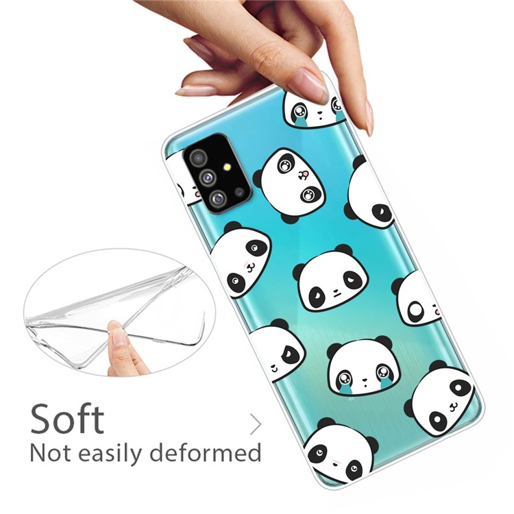 Pattern Printing IMD Clear TPU Phone Case for Samsung Galaxy S20 Plus - Pandas-3