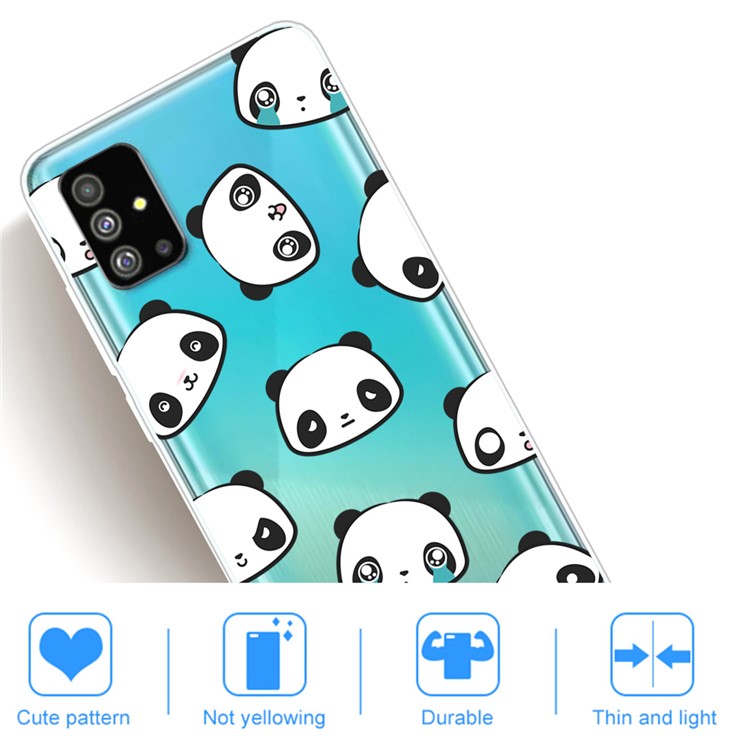 Pattern Printing IMD Clear TPU Phone Case for Samsung Galaxy S20 Plus - Pandas-4