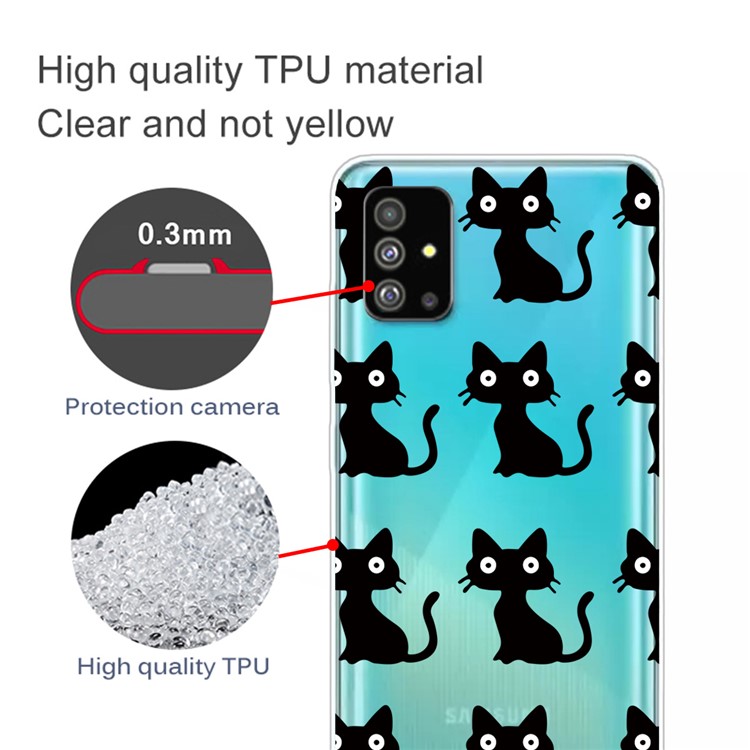 Pattern Printing IMD TPU Back Case for Samsung Galaxy S20 - Black Cat-2