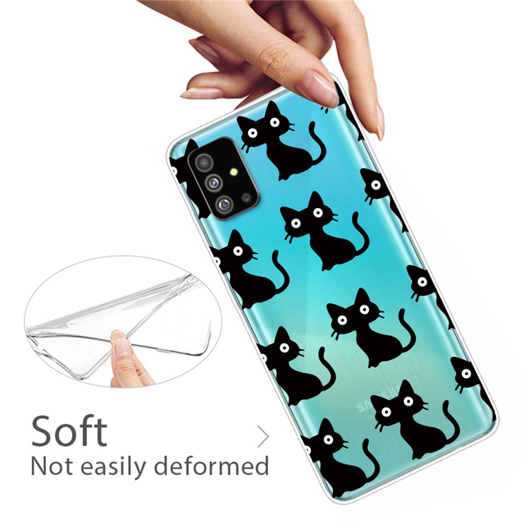 Pattern Printing IMD TPU Back Case for Samsung Galaxy S20 - Black Cat-3