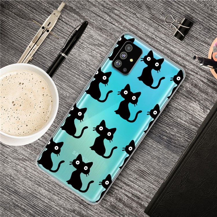 Pattern Printing IMD TPU Back Case for Samsung Galaxy S20 - Black Cat-5