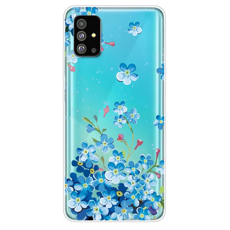 Pattern Printing IMD TPU Back Case for Samsung Galaxy S20 - Blue Flowers-1