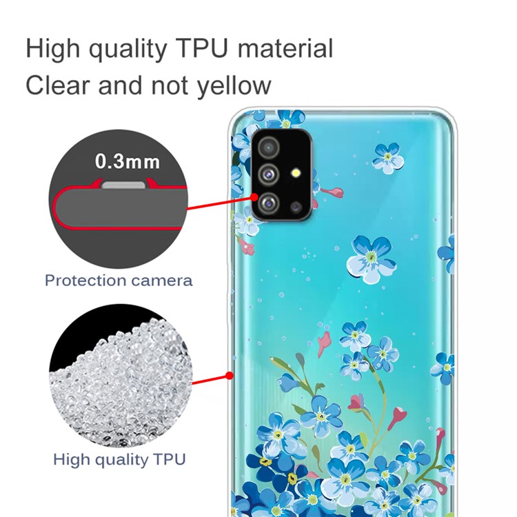 Pattern Printing IMD TPU Back Case for Samsung Galaxy S20 - Blue Flowers-2