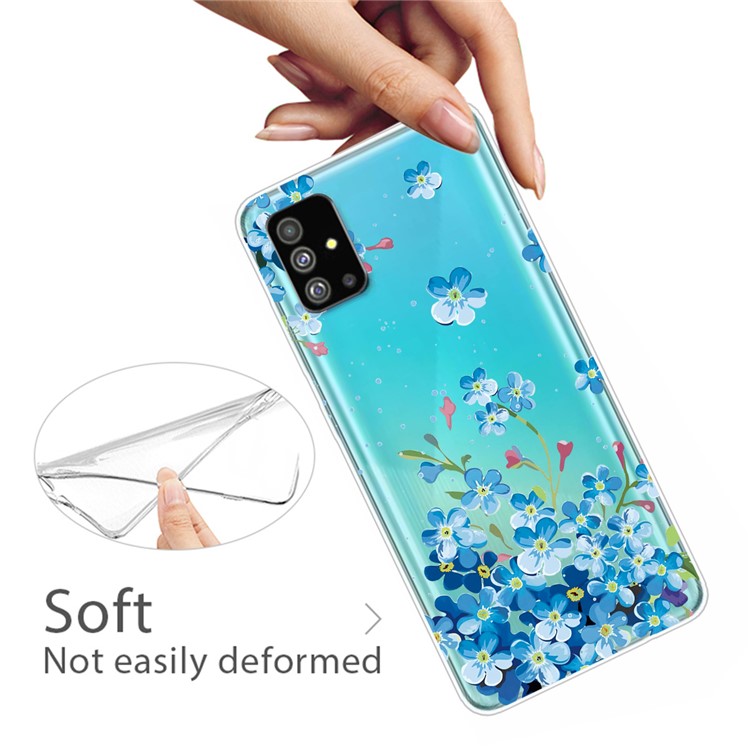 Pattern Printing IMD TPU Back Case for Samsung Galaxy S20 - Blue Flowers-3