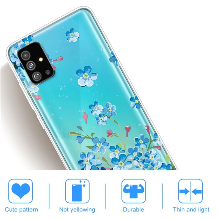 Pattern Printing IMD TPU Back Case for Samsung Galaxy S20 - Blue Flowers-4