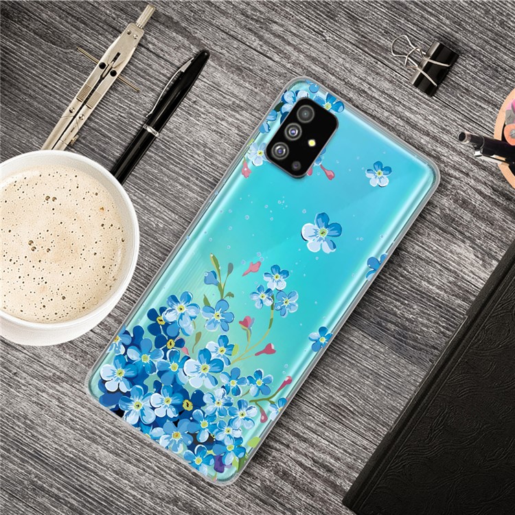 Pattern Printing IMD TPU Back Case for Samsung Galaxy S20 - Blue Flowers-5