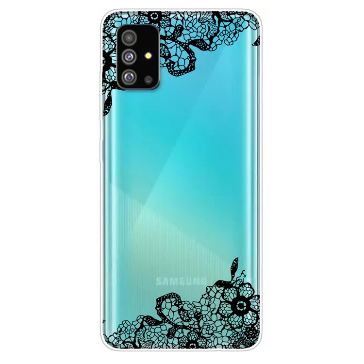 Pattern Printing IMD TPU Shell for Samsung Galaxy S20 Plus - Black Flower-1