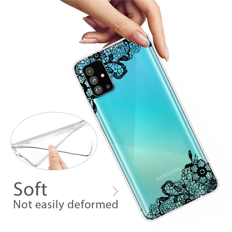 Pattern Printing IMD TPU Shell for Samsung Galaxy S20 Plus - Black Flower-3