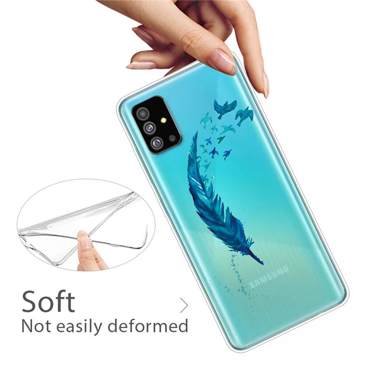 Pattern Printing IMD TPU Shell for Samsung Galaxy S20 Plus - Feather-3