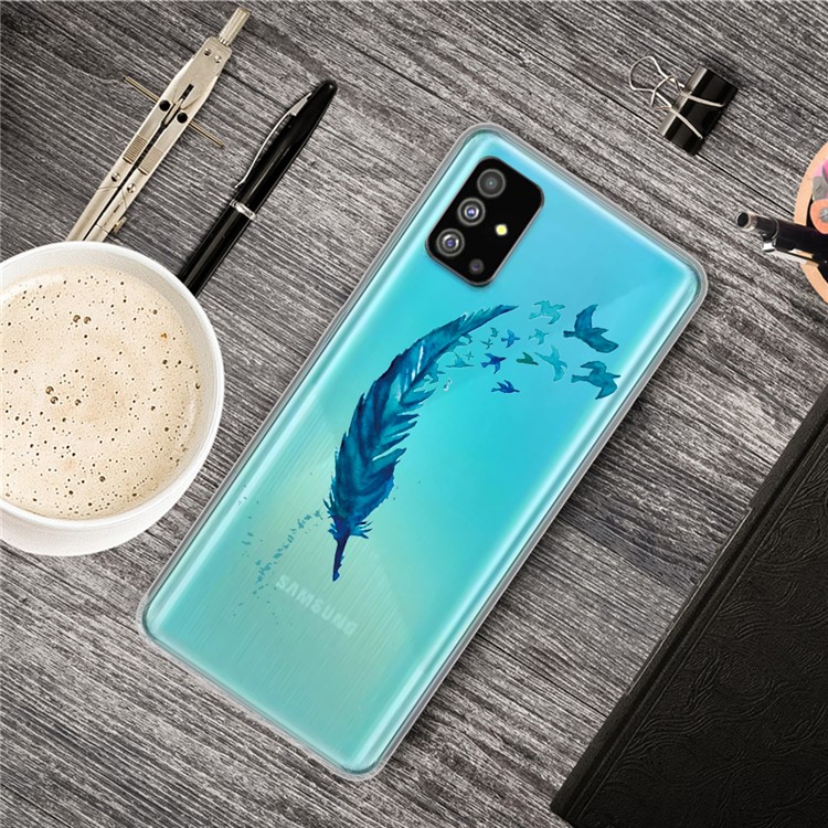 Pattern Printing IMD TPU Shell for Samsung Galaxy S20 Plus - Feather-5