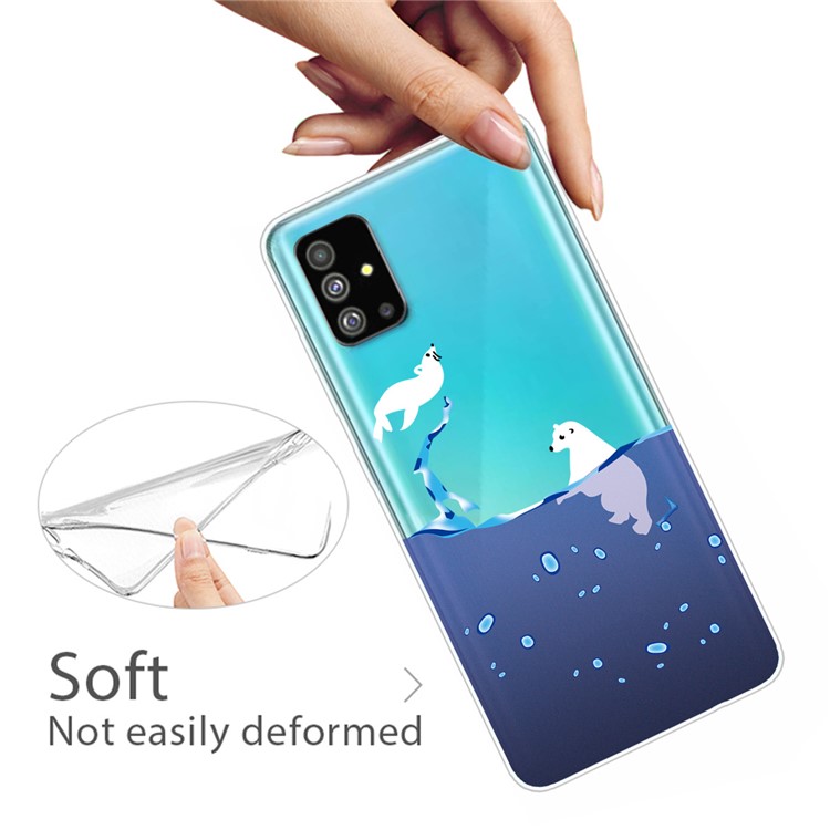 Pattern Printing IMD TPU Clear Phone Shell for Samsung Galaxy S20 - Polar Bear-3